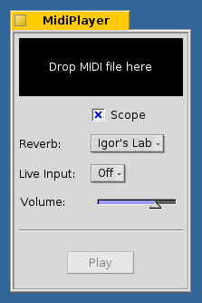 Screenshot of the Haiku MIDI player app